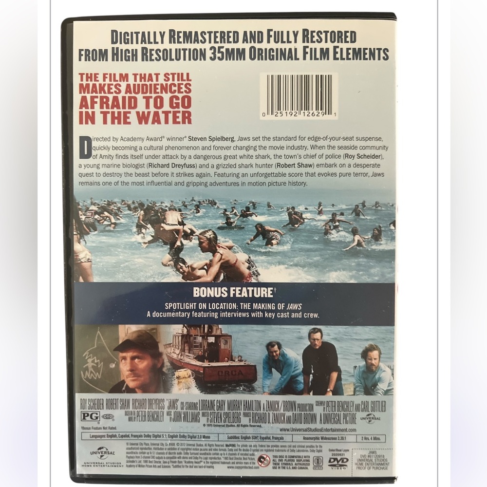 Jaws DVD (Digitally Remastered) | Steven Spielberg | Bonus Features Included - Picture 3 of 4